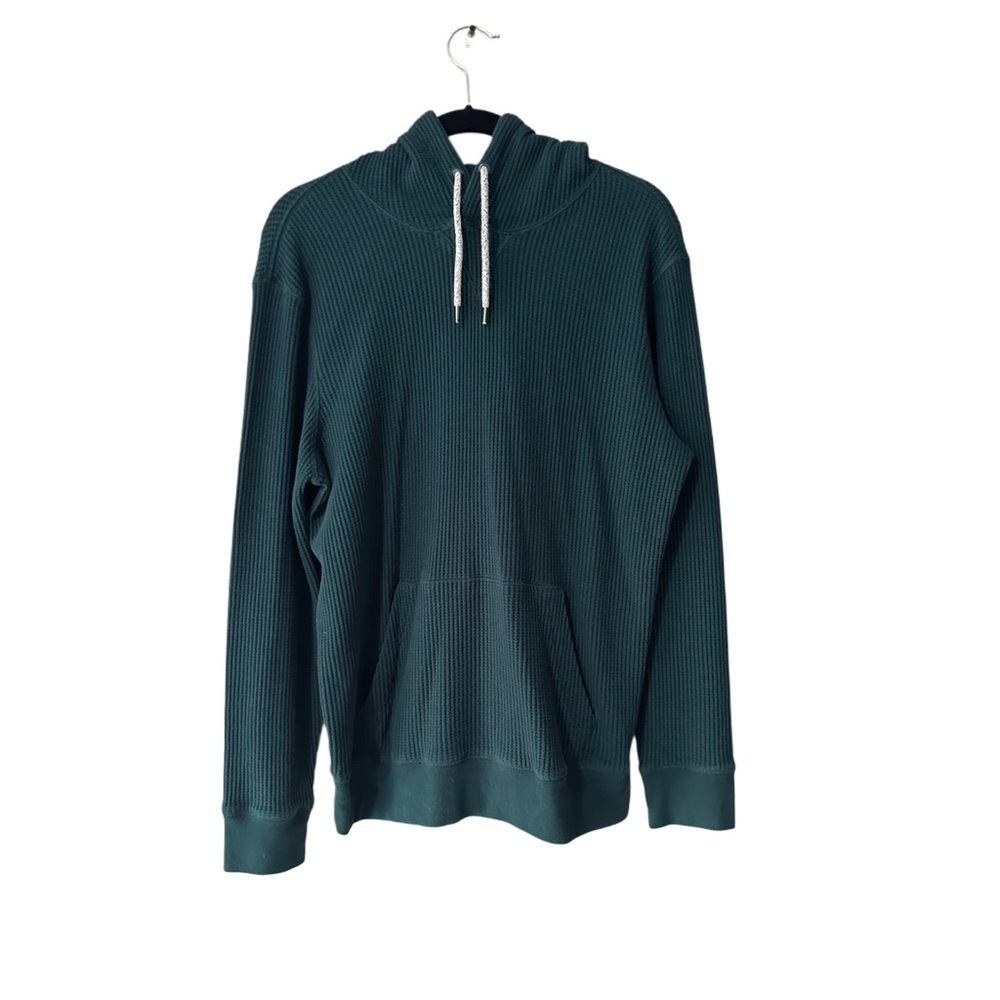 American Eagle Outfitters Women’s Medium Green Waffle Knit Drawstring Hoodie